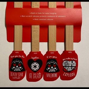 Valentine's Darth Vader 4 pack red silicone spatula set